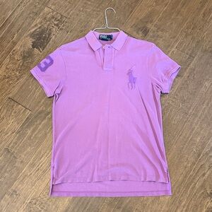 Ralph Lauren Lavender Polo Shirt with Sleeve Patch